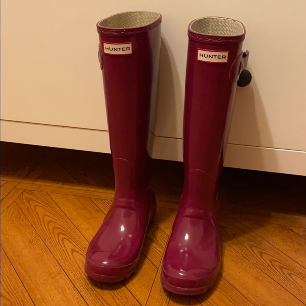 COPY - Raspberry Dark Pink Hunter Rain Boots Wellies